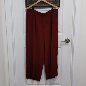 Vince Burgundy Wide Leg Flowy Cropped Pants